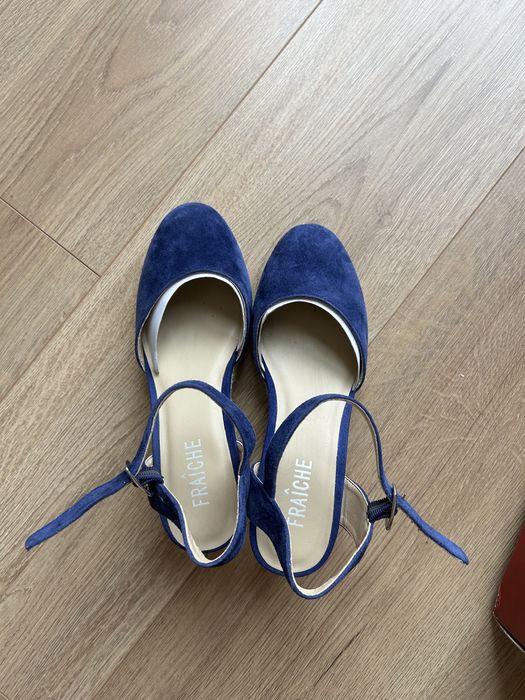 Сини сандали на платформа, 37 номер