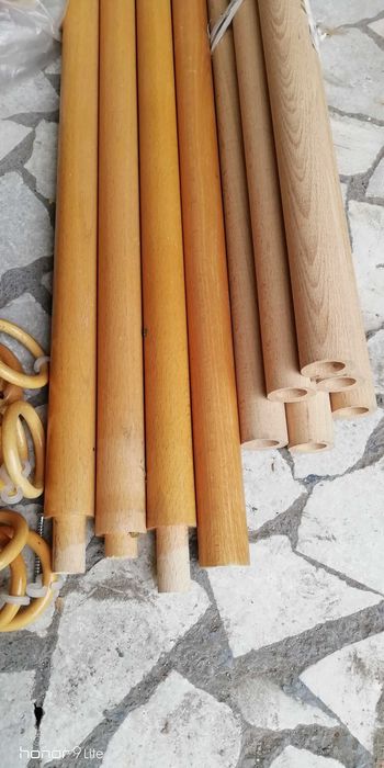 Дървени (бук) корнизи с халки