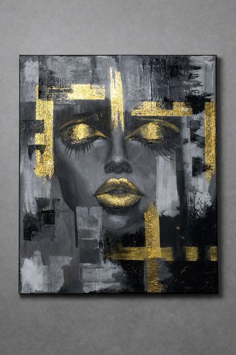 Интерьерная картина с золотыми акцентами. Размер 40*50