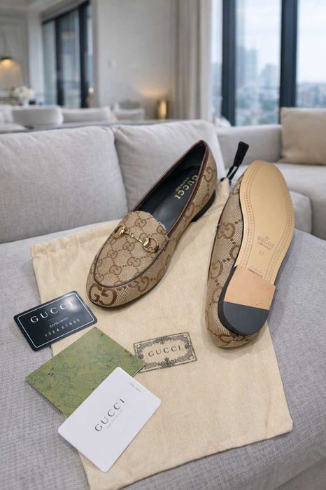 гучи gucci обувки равни мокасини еспадрили пантофки бежови кафяви топ