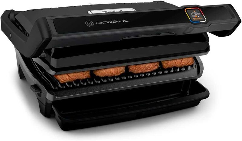 Нов Мощен Грил Скара Tefal OptiGrill Elite XL GC760812, 2200 W, 16 Програми, 2 години Гаранция