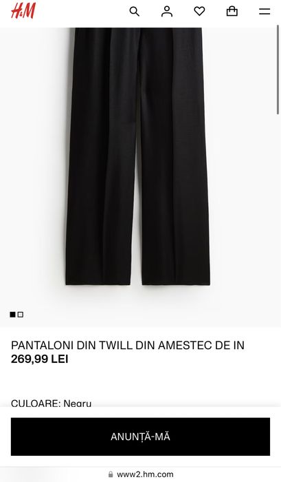 set costum in, negru, H&M