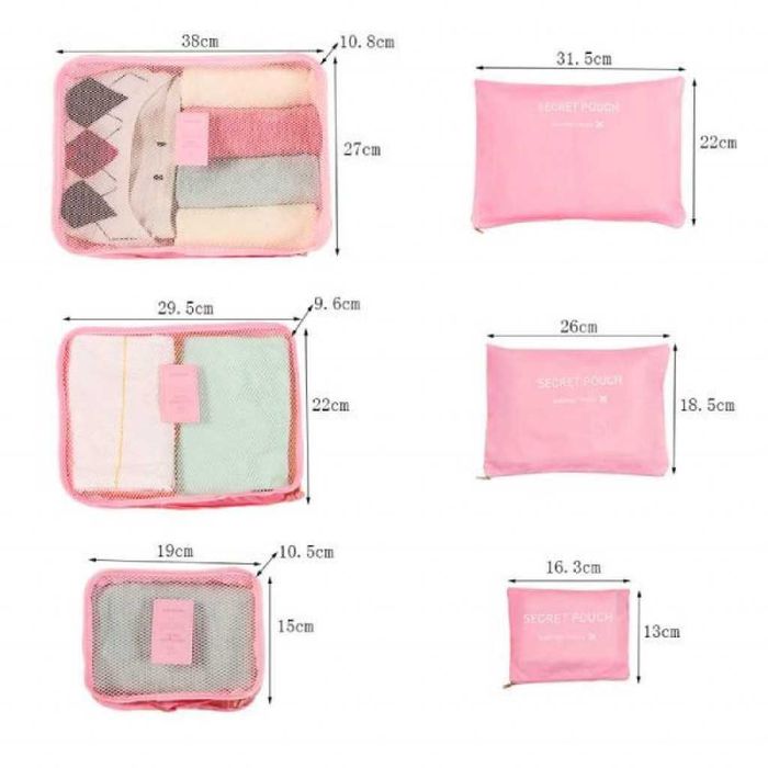 Комплект органайзер за багаж с 6 чанти за подреден и лесен транспорт