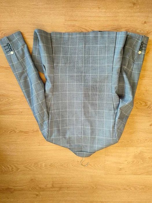 Пиджак серый, темно-синий в клетку