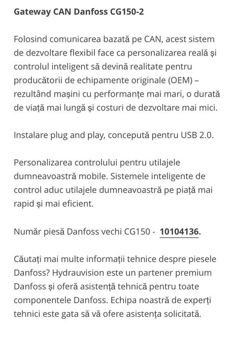Interfață comunicator Danfoss CG150 CAN/USB Gateway