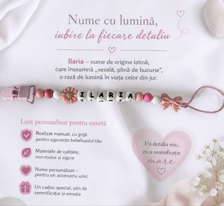 Lant de suzeta pentru  bebelusi