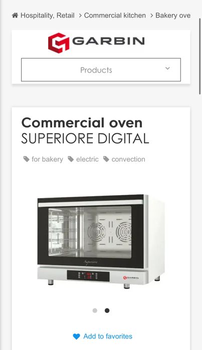 Vand Cuptor Garbin Superiore  Convectomat Profesional Horeca