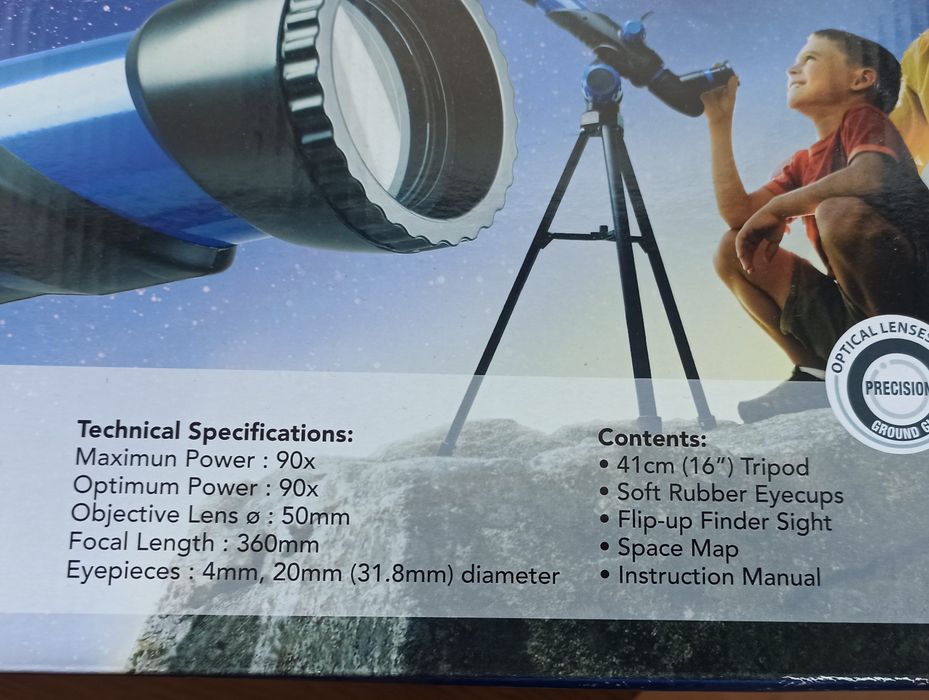 Телескоп с 90-кратно увеличение