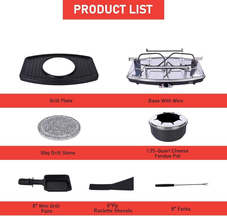 Комплекти електрически съдове за фондю, грил, раклет за 8 души