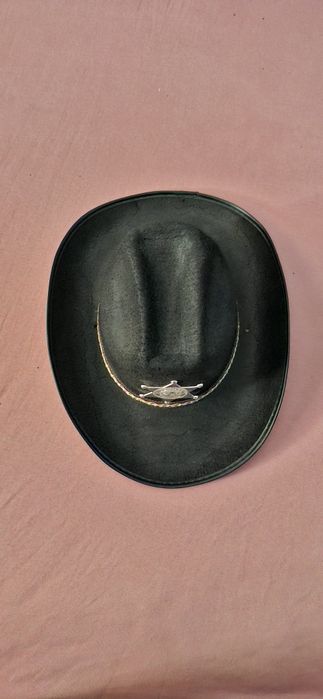 Pălărie Cowboy / Șerif Neagră Boland cu Stea Metalică