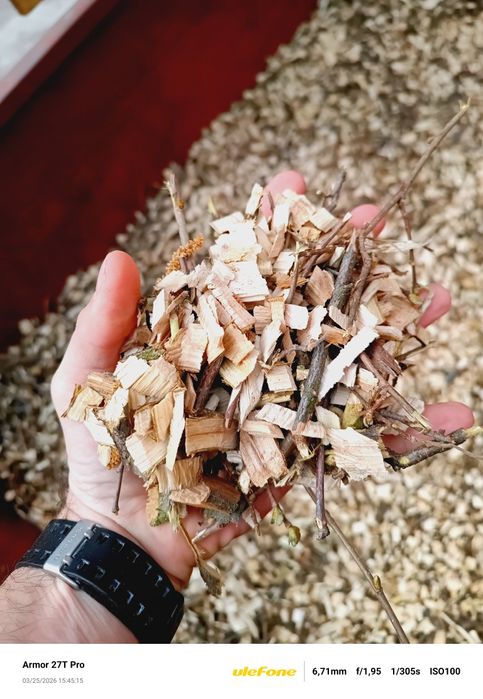 Дървесен Мулч / Натурален  Дървесен чипс - Широколистен