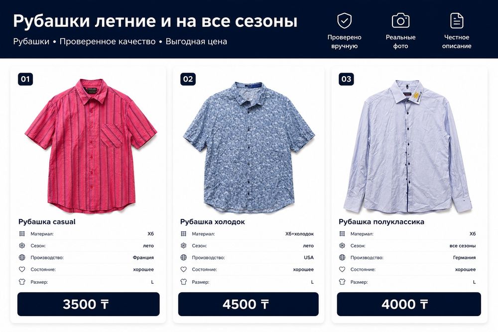 Рубашки размера L