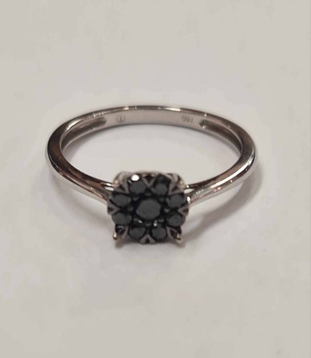 Inle din aur alb 18k, cu diamante negre, IAU776