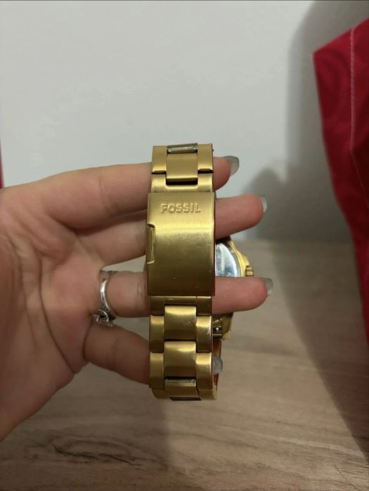 Ceas fossil blue auriu