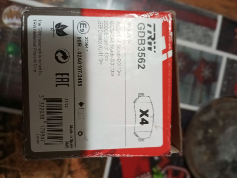 Vând set de plăcuțe frână disc TRW GDB 3562 NOI