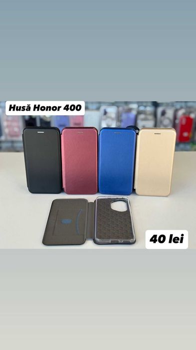 Husă tip carte , folie, cablu, încărcător  Honor 400