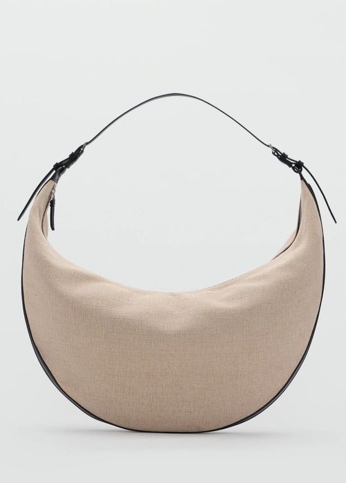 MANGO. Испания. Большая овальная льняная сумка