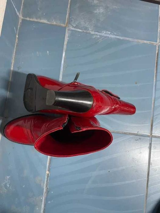 Botine VICINA piele lăcuită roșie – Made in Italy – Mărimea 37