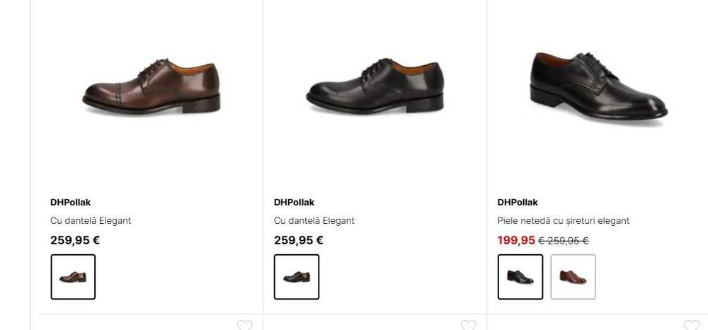 Pantof derby lucrati manual D. H. Pollack piele naturala premium