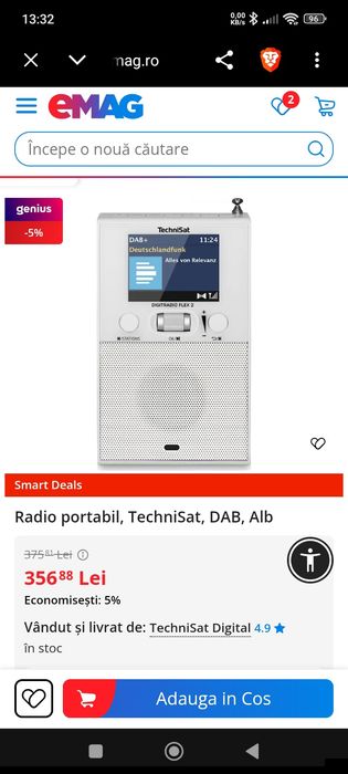 Radio digital DAB+/FM TechniSat DIGITRADIO FLEX 2, stare foarte bună, 250 lei