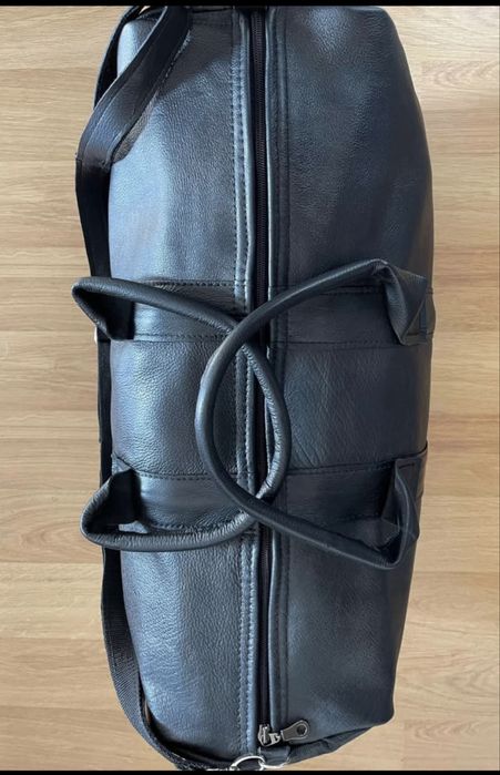 Geanta de voiaj/transport/sala din piele naturala negru