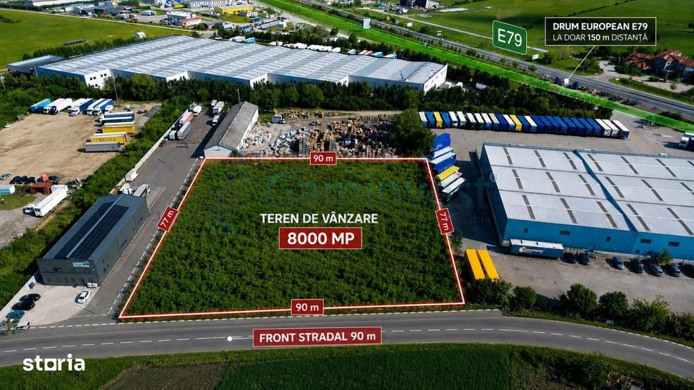 Teren industrial de 8000mp, front de 90m, Oradea,Bors,Gaminvest, V4595