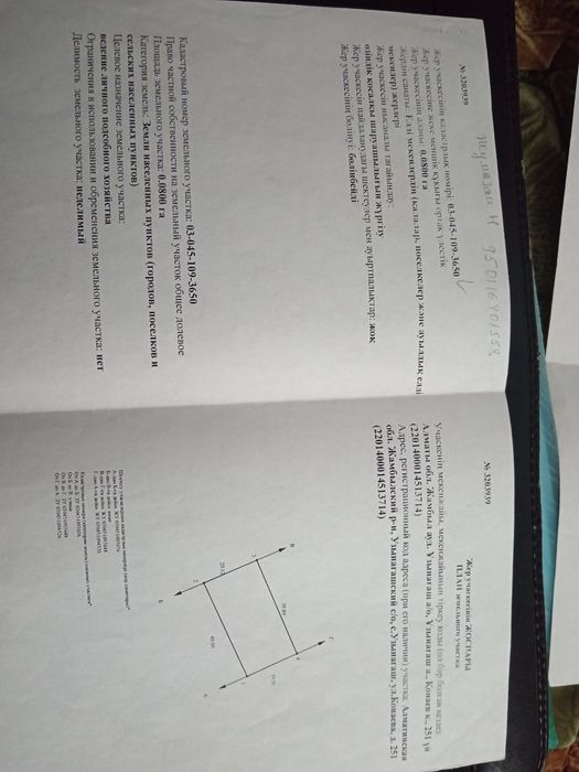 Продам участок 8 сот Село Узынагаш
