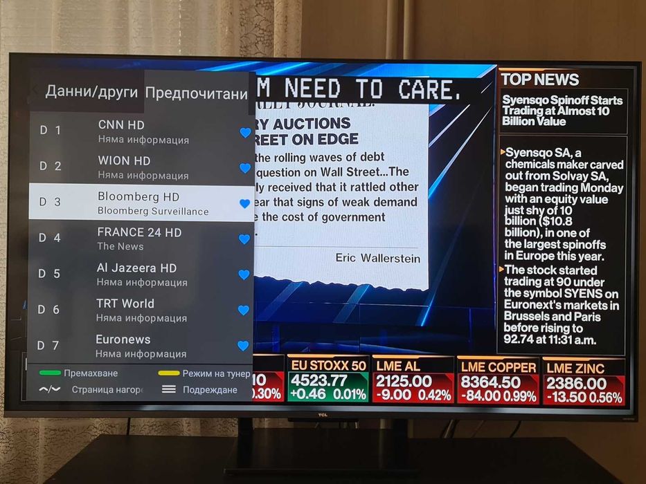 Продавам телевизор TCL 55 инча, 144Hz, 4К, Смарт с Google TV