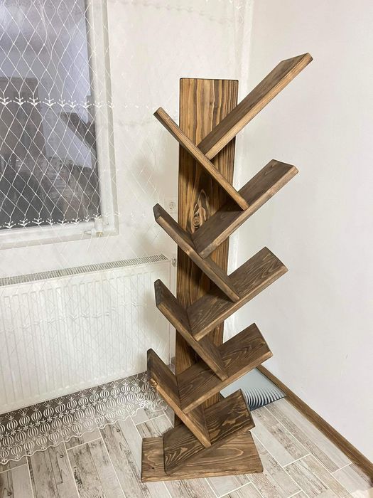 Дървена библиотека, стилна и красива! От естествено дърво!