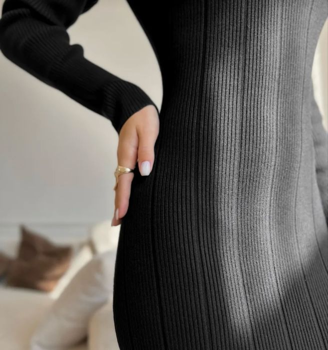 Платье вязаное лапша