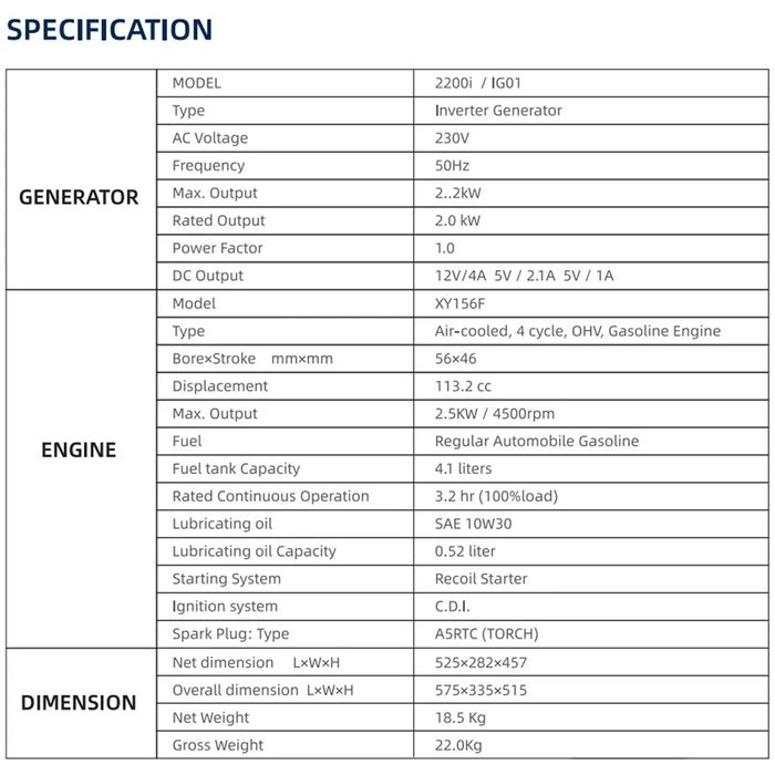 Generator inverter  2200W NOU 10ore autonomie