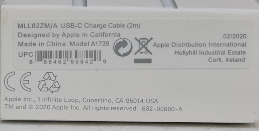 Кабель Apple USB‑C для зарядки (1 и 2м)