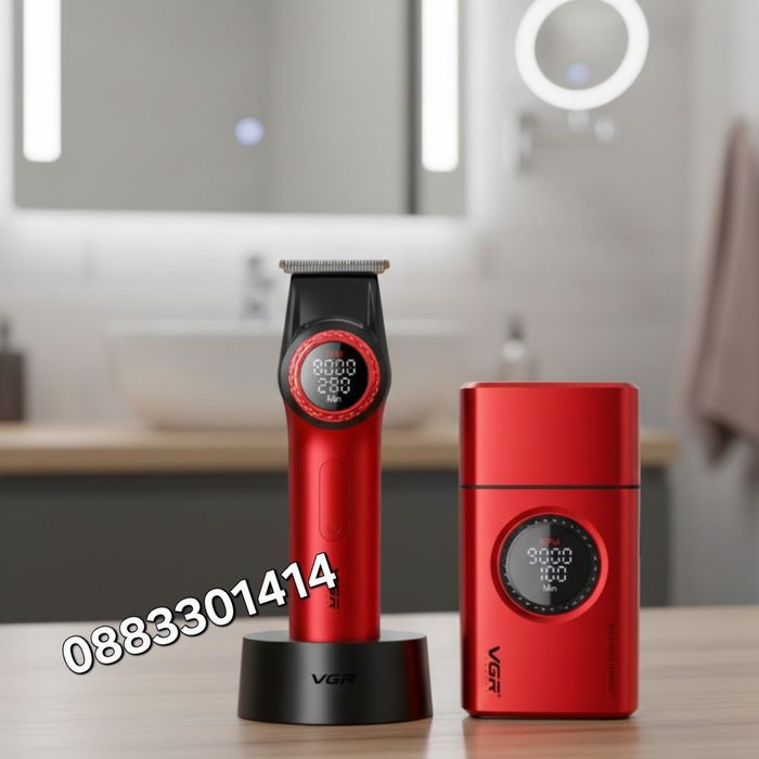 Професионална машинка за бръснене и подстригване 2в1 VGR  Комплект