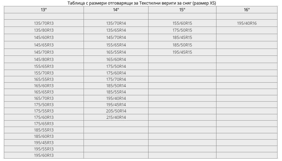 Текстилни вериги за сняг