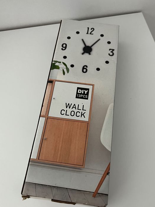 Стаен стенен часовник, залепящ се, черен, декорация/декор