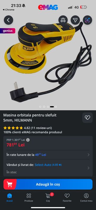 Mașină orbitală pt șlefuit / 5mm