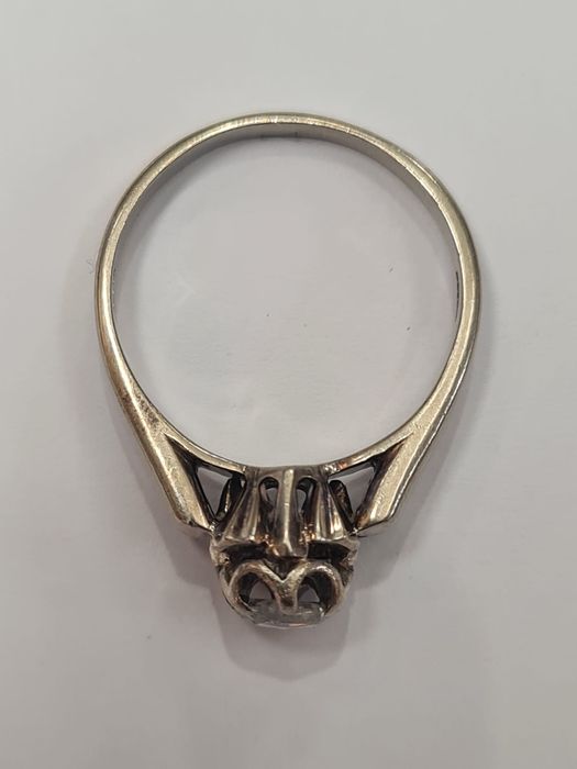 Inel dina aur alb 18k, cu diamant natural, IAU839