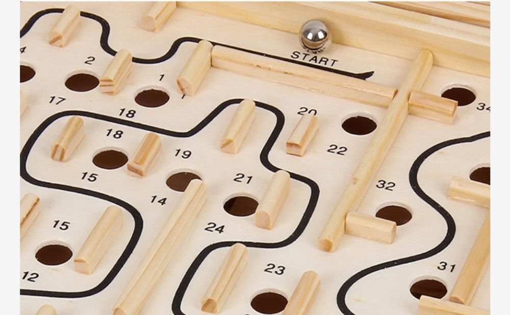 Деревянный лабиринт, игра-лабиринт, доска, головоломка, игр