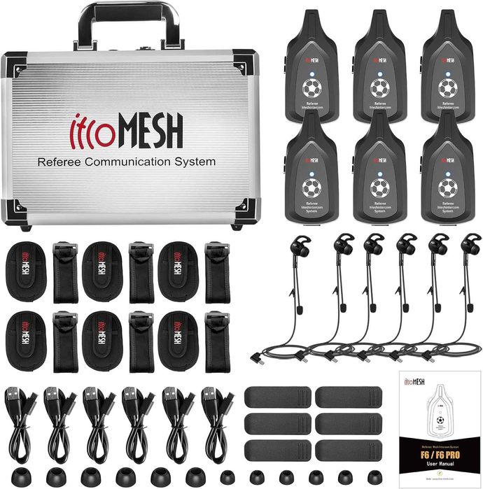 EJEAS F6 Професионална футболна интерком Bluetooth система MESH