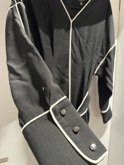 Karen Millen Petite Mono Satin Woven Crepe Contrast Piping Maxi Dress