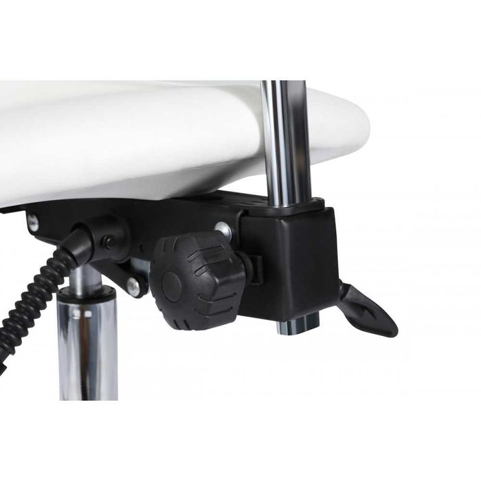 Козметичен стол -табуретка с облегалка Eli 56/76 см -силиконови колела