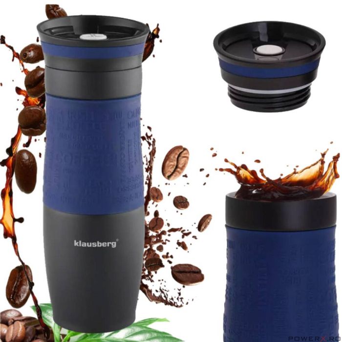 Termos din inox, capacitate 500ml, albastru, Klausberg