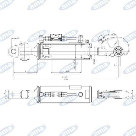 Tirant central hidraulic carlig  Dim.90X045X240 Deutz Agroton Case Fia