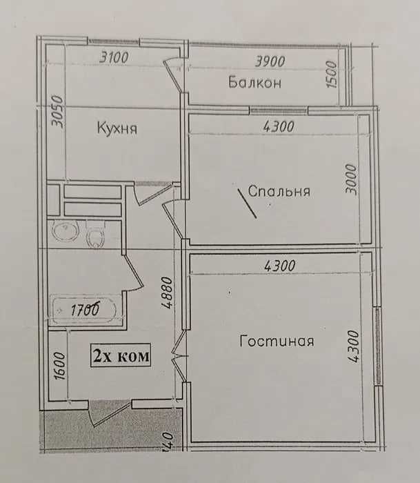 2-комнатная в Baku Residence, ул. Баку, до центра 5 минут`