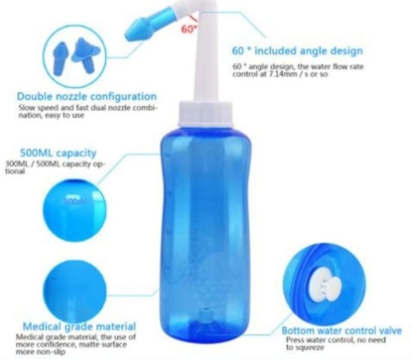 Нов назален душ 500 мл за промивка на нос и синуси 15 лв.