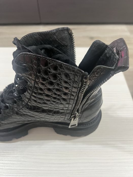 Ghete piele Kennel & Schmenger, negre, model crocodil, mărimea 39