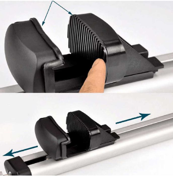 Универсални алуминиеви напречни греди за багажник с ключ - 132 см.