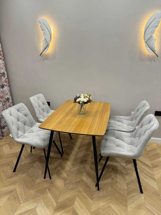 Купить Обеденный Стол Стулья Кухонный Стульчик с Мягкой Тканью Кресло