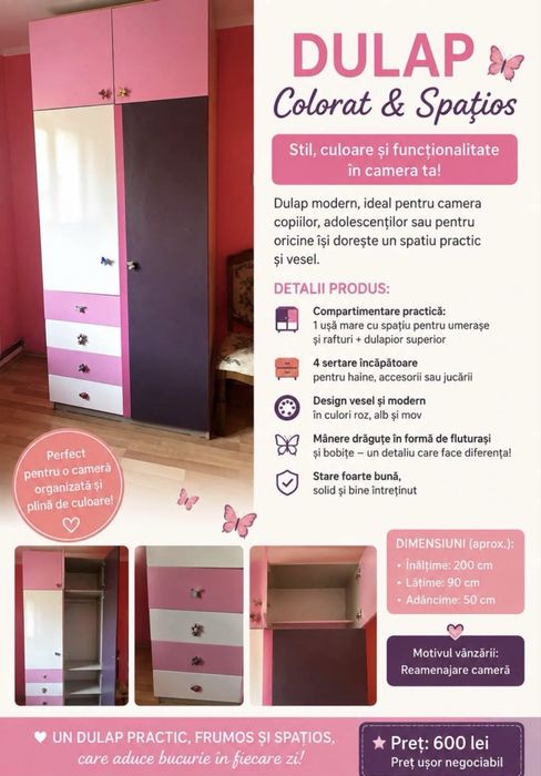 Dulap colorat & spatios