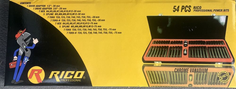 Торксове Битове Rico Накрайници за гедоре 54 части